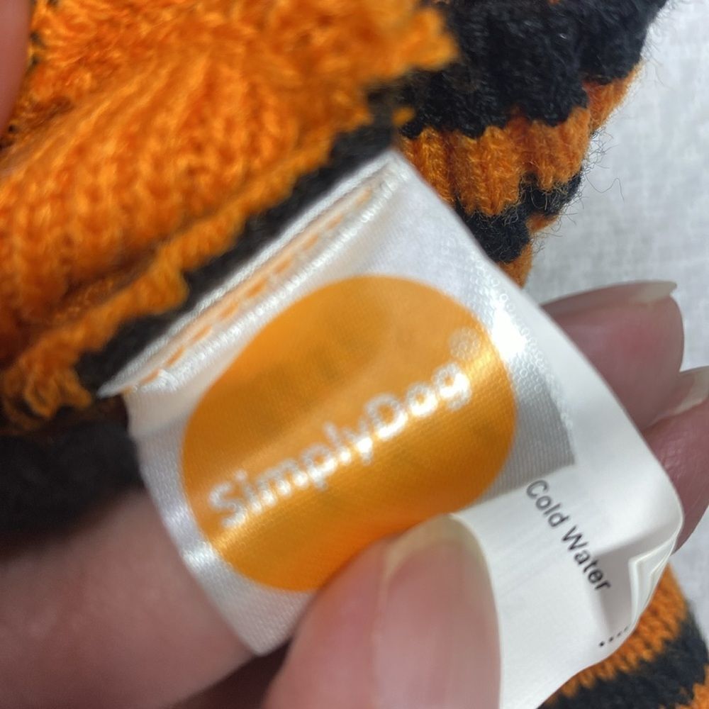 Striped Pumpkin Knit Dog Sweater Simply Dog - Picture 3 of 8
